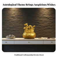 Rotating Design Chinese Astrological Creature Statue Cultural Gift Chinese Astrological Sculpture for Living Room, Entryway, Office