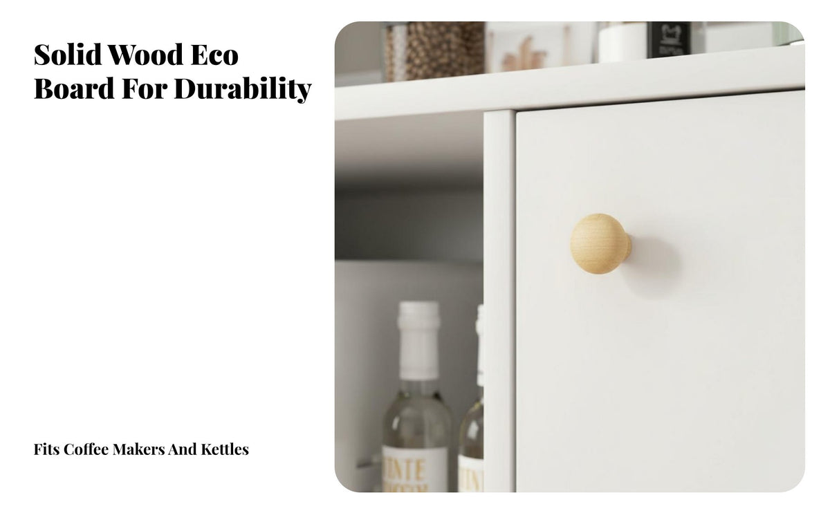 Multi-Functional Dining Room Tea Cabinet Large Capacity Buffet Sideboard with Storage Adjustable Shelves Modern Buffet Sideboard Sturdy Construction for Apartment Dwellers, Homeowners, Cooking Enthusiasts, Home Bar, Coffee Station, Hallway