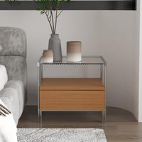 Nordic stylistic Single-Drawer Nightstand Minimalist Design Bedside Cabinet Modern aesthetic Accent Table adaptable Use for Apartment Dwellers, property owners, Students, Bedroom, Living Room, Small areas, Office