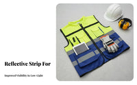High Visibility Vest 360° Reflectivity Reflective Safety Vest Wear-Resistant Long-Lasting for Construction Workers, Cycling