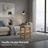 Multi-Purpose Square Wooden Stool Rounded Corners Small Wooden Utility Stool Long-Lasting Footrest High Load Capacity for Children, Adults, Seniors, Living Room, Entryway, Bedroom, Kitchen