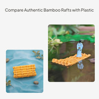 Mini Bamboo Raft Model, Floating Resin Boat Decor