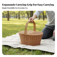 Imitation Rattan Handbasket Woven and design Shopping Basket With Carrying Handles
