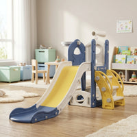 Enclosed Toddler Playground with Storage Space Allall-Inclusive Toddler Slide with Climber Sturdy Indoor Play Structure Non-Slip for Toddlers, Kids, Playroom