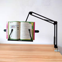 Adjustable Arm Book Stand Ergonomic Design Adjustable Desk Clamp Book Stand Space-Saving Clamp-on Reading Holder for Kids