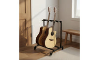 Locking Casters 5-Guitar Rolling Stand Foam Padded Foldable Guitar Rack on Wheels Universal Fit 5-Slot Instrument Display Stand for Band Members, Musicians, Studio, Stage, Music Room
