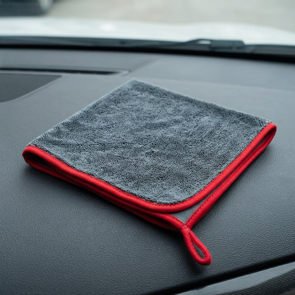 Twisted Loop Microfibre Towel Car Drying Towel, 40cm X 60cm Car Cleaning Cloths, 650 GSM High Absorbency for Glass Cleaning and Detailing Work
