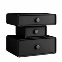 Modern Design Round End Table with Drawer Minimalist and design Nightstand Space-Saving Bedside Cabinet polished Rounded Edges for residents, Renters, Students, Bedroom, Guest Room, Office
