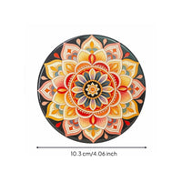 Bohemian Ceramic Coaster Heat-Resistant Bohemian Design Cup Mats Housewarming Gift Mandala Pattern Drink Coasters for Tea Table, Office