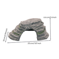 Textured Hideout with Basking Platform Hollow Reptile Hide Cave Resin Terrarium Cave Natural for Reptiles, Lizards, Turtles, Terrariums, Aquariums