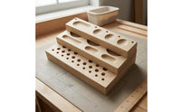 Fly Tying Tool Rack Slotted Fly Tying Organizer Wooden Wood Storage Rack