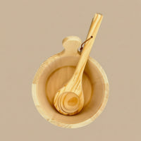 Wooden Sauna Bucket with Ladle Fir Sauna Bucket with Ladle Traditional for Steam Room