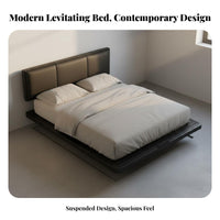 Modern Metal Bed Heavy Duty Modern Metal Bedframe No Box Spring Needed Suspended Iron Bed for Apartment Dwellers, Design Enthusiasts, Guest Room