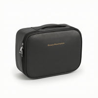 Makeup Bag with Brush Holder Zippered Makeup Case Travel Toiletry Bag Compact Organizer Sturdy for Travelers, Suitcase, Bathroom