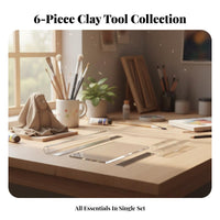 6 Pieces Acrylic Clay Cylinder and Board Kit DIY Crafting Clay Cylinder and Board Set Pottery Modeling Tool Set Beginner