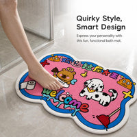 Diatomaceous Earth Absorbent Bathroom Mat with Anti-Slip Backing