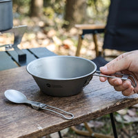 Foldable Camping Cookware Set, 3-Piece Outdoor Camping Cookware Made of Metal Alloy, Ultra-Light for Trips, Picnics, Matte Gray