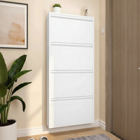 Shoe Storage Cabinet with Flip Drawers Wall-Mounted Shoe Organizer with Flip Drawers Metal Furniture for Families, Entryway, Hallway, Corridor