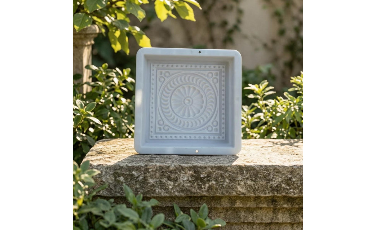Ornamental Concrete Tile Mold Antique-Style Cement Brick Mold Square Brick Template Plastic for DIYers, Builders, Patios, Garden Paths, Home Renovation