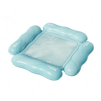 Dotted Pattern Mesh Seat Lounger Square Shape Floating Lounger Light Blue Recreation Gear Portable