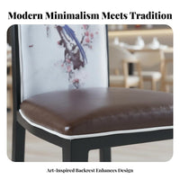 New Chinese Design Upholstered High-Back Chair Padded Cushion Dining Seat Tufted Backrest Indoor Furnishing Elegant Design for Restaurant Owners, Interior Designers, Banquet Hall, Reception Area, Living Room, Bedroom