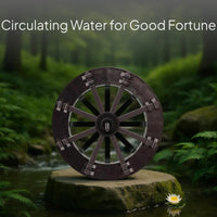 Faux Wood Water Wheel for Pond and Garden Decor