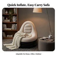 2 Pieces Comfortable Blow-up Lazy Sofa Quick Inflation Portable Inflatable Couch Easy to Clean Flocked Inflatable Armchair Long-Lasting for Office Workers, Travelers, Outdoor, Camping, Bedroom, College Dorms