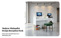 Minimalist Design Commercial Checkout Counter Sturdy Construction Small Front Desk Multi-Functional Shop Welcome Desk Stable and Sturdy for Retail Shop Owners, Receptionists, Salon Team, Boutique, Salons, Offices, Lobbies