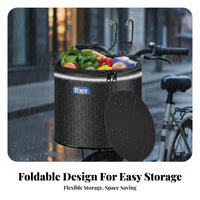 Foldable Bike Basket Large Capacity Folding Cycle Basket Easy to Install Waterproof Bike Bag for Commuters, Shopping, Commuting