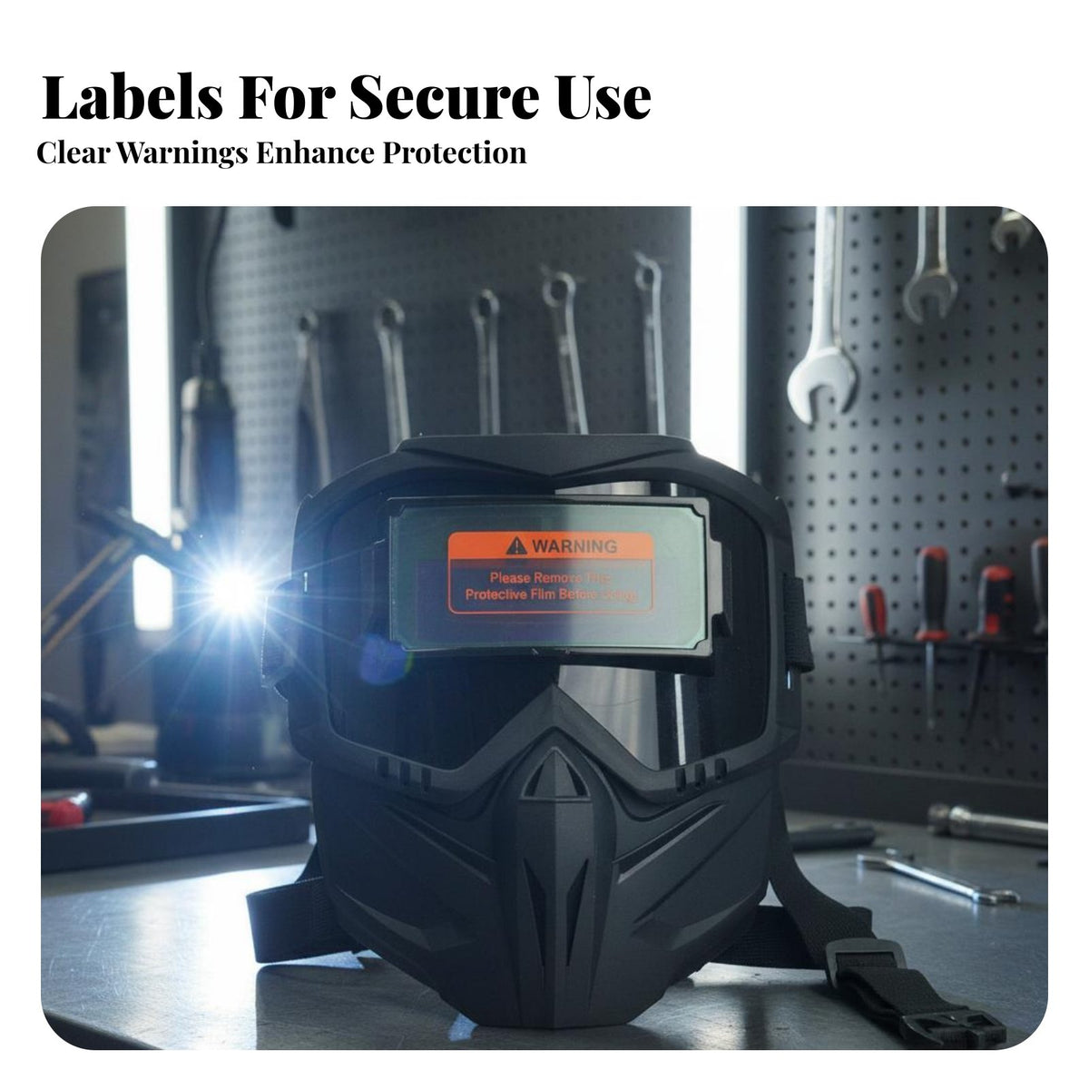 Self-Darkening Metalworking Helmet Glare-Reducing Self-Darkening Metalworking Visor & IR Protection Full Face Welder Guard for Welders
