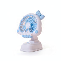 Tilted Head Mini Desktop Fan Compact Cooling Device Pedestal Stand