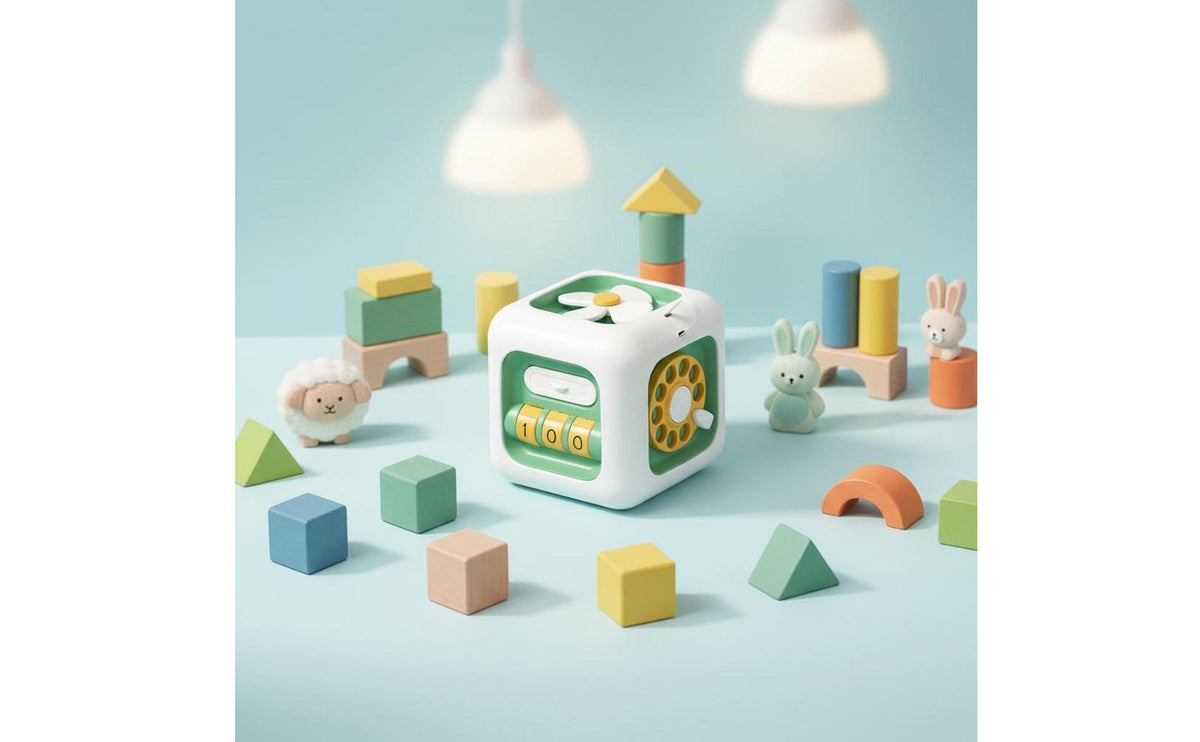 Multi-Sided Design Octahedron Busy Ball Bright Colors Sensory Busy Cube Safe Materials Baby Activity Cube Travel Friendly for 1 Year Olds