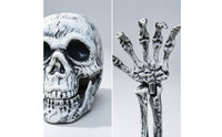 3 Pieces Outdoor Skeleton Arm Bones with Skull Graveyard-Style Skeleton Arms with Skull Spooky Weathered