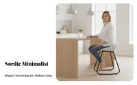 Nordic design bar Stool with spinerest Minimalist Design Lowspine Bar Stool Modern visual appeal High Chair Anti-Slip Base for Homeowners, Cafe Owners, Adults, Restaurant, Kitchen Counter, reception desk, Dining Room
