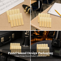 10 Pieces Rounded Tip Saxophone Cane Reed Piece Tapered Design Natural Cane Reed Piece Smooth Surface Woodwind Accessory Light Wood Color