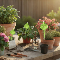 4 Pieces Self-Watering Globe with Stopper Translucent Glass Watering Globe Indoor for Vacationers, Busy Professionals, Potted Plants, Office
