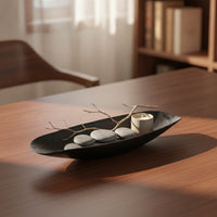 Tray with Hammered Surface Shallow Platter Minimalist Dish for Tea Service
