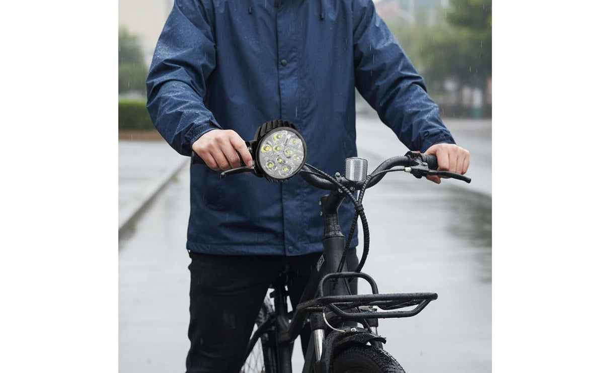 Combined Alarm Light Waterproof Unified Front Lighting System with Alarm Long Range Illumination LED Front Light for Electric Cycle Riders