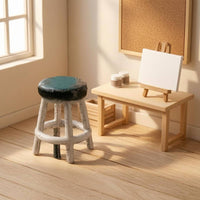 Artisanal 1:64 Chair Model Silver-Toned Resin Chair Model for Display