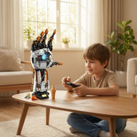 Robotic Hand Building Blocks Kit Articulated Robotic Hand Building Set Wireless-Operated Controlled Illuminated for Teens, Desk