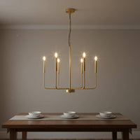 Iron Branch Chandelier Farmhouse Contemporary Taper Chandelier Metal Frame Indoor Lighting for Dining Room