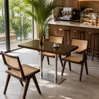 Wood Dining Table, For 2 People, Rectangular, 75cm Height, Cafe Style, Wooden Dining Table