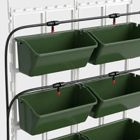 Upright Garden Strawberry Planter Set, Multi-Layer Stackable Outdoor Plant Pots for Balcony, Space Saving Herb & Flower Planter with Drip Irrigation