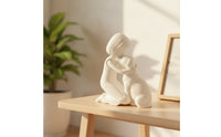 Human and Dog Sculpture Textured Man and Dog Sculpture 3D-Printed Figurine Matte Decor Cute for Shelf, Desk