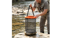 Orange Flotation Collar Floating Catch Basket High Buoyancy Foldable Catch Basket Drawstring Top Fishing Gear Carry Strap