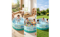 Portable Kids Pool Ocean-Themed Foldable Pool Folding Compact for Toddlers, Families, Backyard, Garden