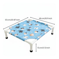 All-Season Use Elevated Pet Bed Easy to Clean Raised Dog Cot Sturdy Frame Elevated Pet Cot Moisture-Proof for Small Dogs, Cats, Outdoor, Balcony, Travel, Camping