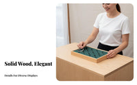 Solid Wood Frame Wooden Bracelet Display Tray Soft Padded Slots Bracelet Display Holder Protects From Scratches for Craft Fairs, Dresser Top