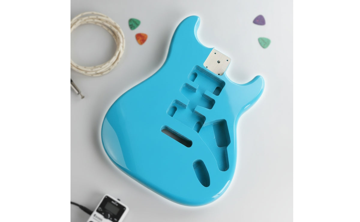 Guitar Body with Pre-Carved Cavities Glossy Guitar Body with Neck Pocket Contoured for Custom Builds
