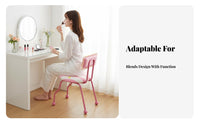 Comfortable Padding Striped Hug-Me Chair Sturdy Frame Vanity Stool Skin-Friendly Textile Upholstered Seat Non-Slip Foot Pads for Teenagers, Homeowners, Dressing Table, Study Room, Home Office, Reading Nook